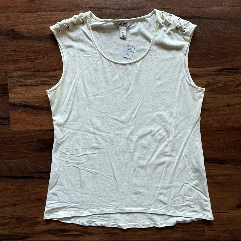 White House Black Market - Women's Large off-white sleeveless tank top - new